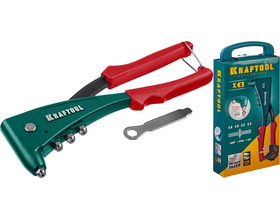 Заклепочник литой KRAFTOOL 2.4 - 4.8 мм, удержание заклепки, в кейсе (31173-H6)