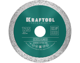 Сплошной алмазный диск KRAFTOOL 36684-180 KERAMO, 180 мм, (22.2 мм, 10 х 2.0 мм)