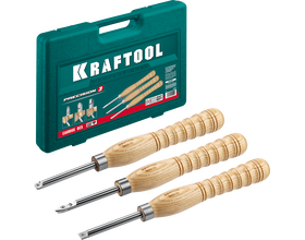 Набор ручных резцов по дереву KRAFTOOL Precision-3, 3 предм. (18369)