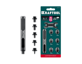 Пробойник KRAFTOOL LPI-6, с набором насадок 1-6 мм, ударный, для кожи (22951) Пробойник KRAFTOOL LPI-6, с набором насадок 1-6 мм, ударный, для кожи (22951)