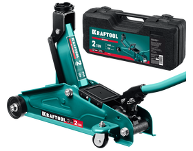 Домкрат подкатной KRAFTOOL 2 т, 135 - 340 мм, для легковых а/м, в кейсе (43453-2-K)