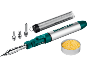 Паяльник газовый KRAFTOOL 70 B, 30 - 70 Вт, 1300°С, горелка, фен, набор 8 в 1 (55504-H8)