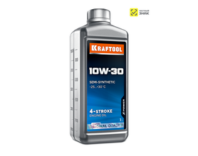 Полусинтетическое масло для 4-тактных двигателей KRAFTOOL 41510-1 10W-30, 1 л