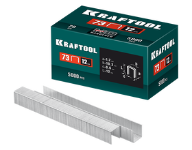 Скобы KRAFTOOL тип 73, 12 мм, калибр 20GA, 5000 шт (31773-12)