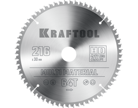 Пильный диск по алюминию KRAFTOOL 36953-190-20 Multi Material, 190 х 20 мм, 60Т