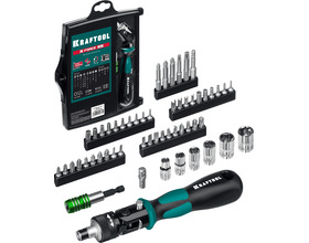 Реверсивная отвертка с насадками KRAFTOOL Expert-55, 55 предм. (25554-H55)