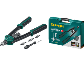 Заклепочник комбинированный двуручный KRAFTOOL 2 вида заклёпок, в кейсе (31181)