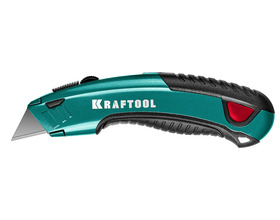 Нож универсальный KRAFTOOL с автостопом, 2 лезвия (09241)