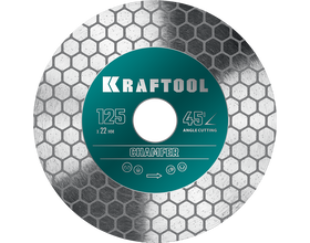 Шлифовально-отрезной алмазный диск KRAFTOOL 36689-125 CHAMFER 125 мм (22.2 мм, 25х1.6 мм)