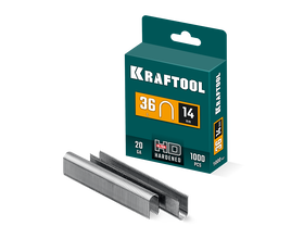 Скобы KRAFTOOL тип 36 (L), 14 мм, калибр 20GA, 1000 шт (31636-14)