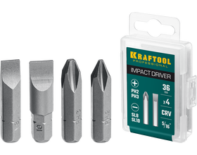 Набор бит для ударной отвертки KRAFTOOL 75 мм, 4 шт (25552)