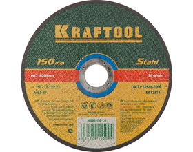 Круг отрезной по металлу KRAFTOOL 36250-150-1.6 150 x 1.6 x 22.2 мм, для УШМ