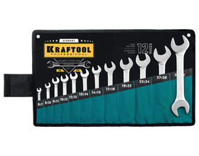 Набор рожковых гаечных ключей KRAFTOOL 12 шт, 6 - 32 мм (27033-H12)