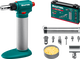 Паяльник газовый KRAFTOOL 30 - 150 Вт, 1300°С, набор 8 в 1: горелка, фен, пьезоподжиг (55506-H8)