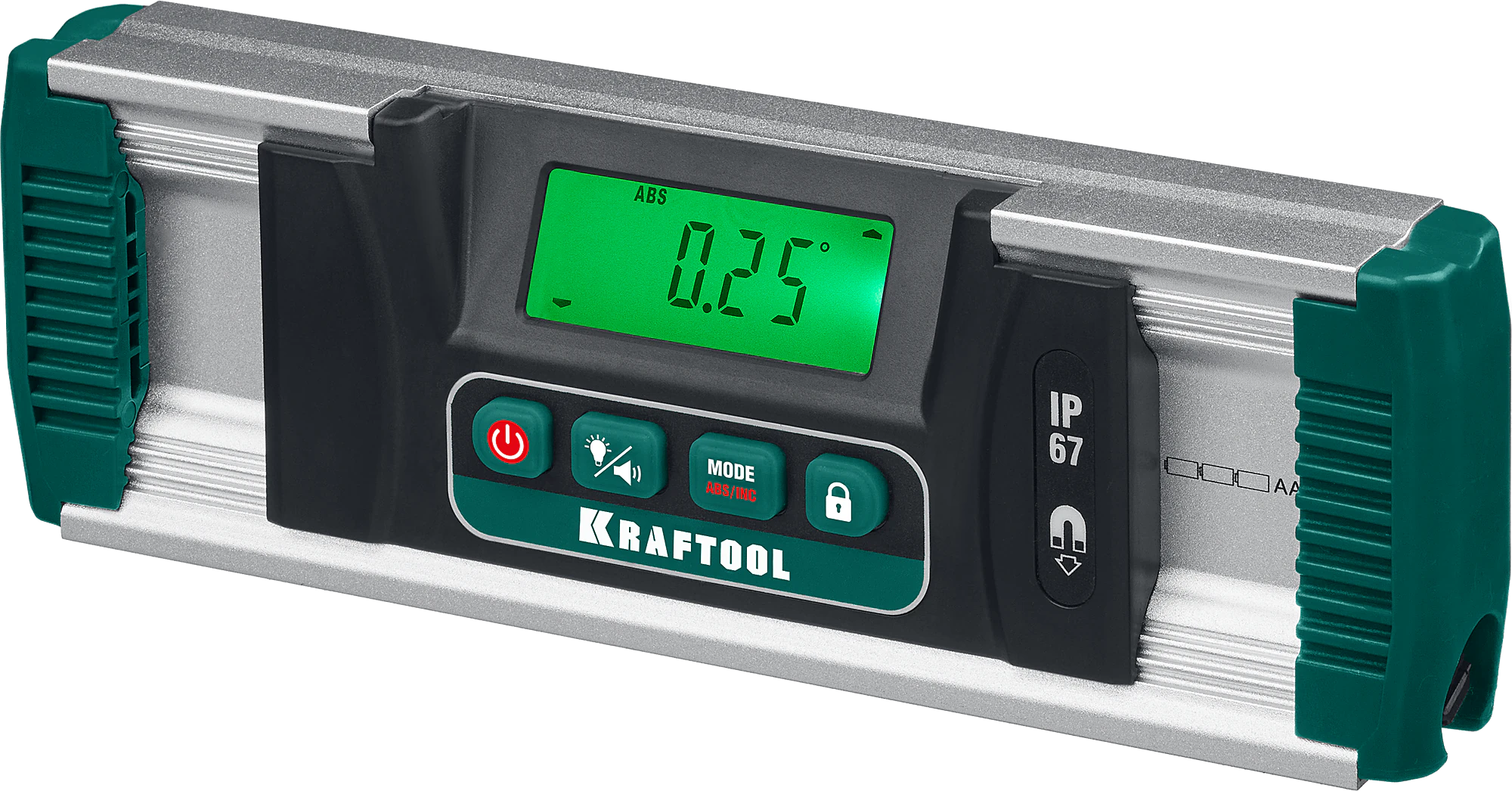 Уровень-уклономер электронный KRAFTOOL 0 - 360°, точность 0.05°, HOLD, IP67 (34686)