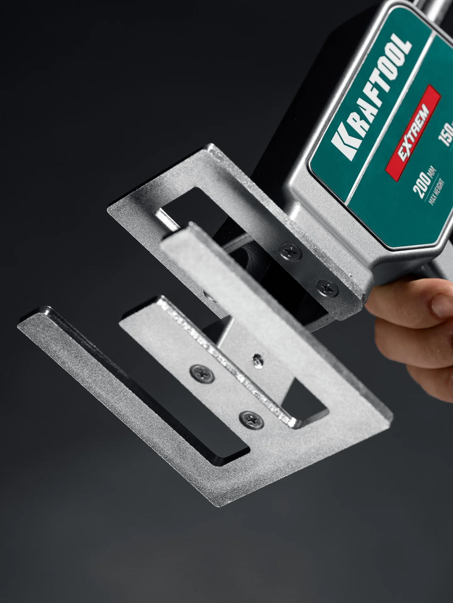 Подъемник универсальный KRAFTOOL 150 кг, 200 мм подъем, усиленный алюминиевый корпус, закаленная стальная рейка (33263)