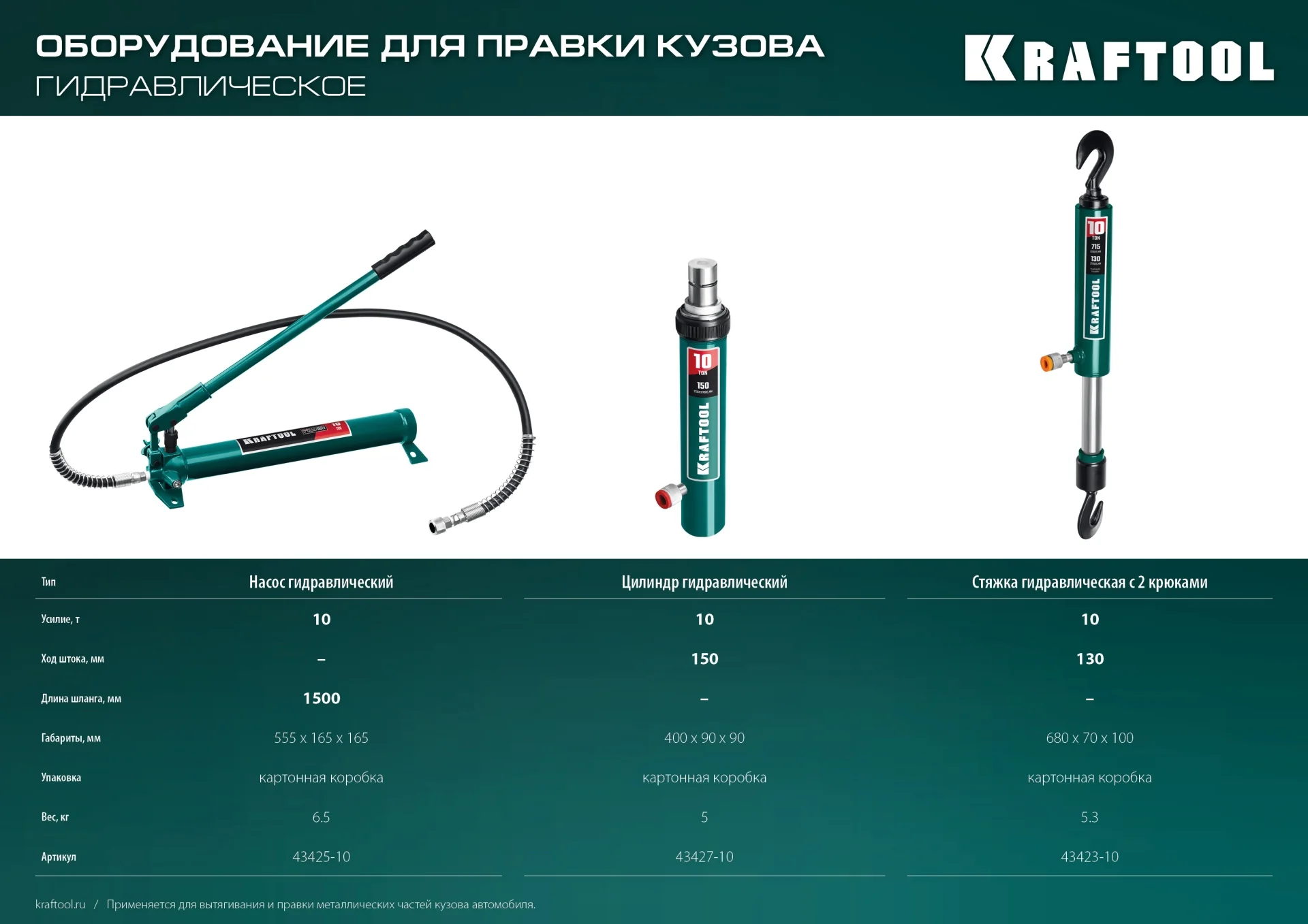 Насос гидравлический KRAFTOOL 10 т (43425-10)