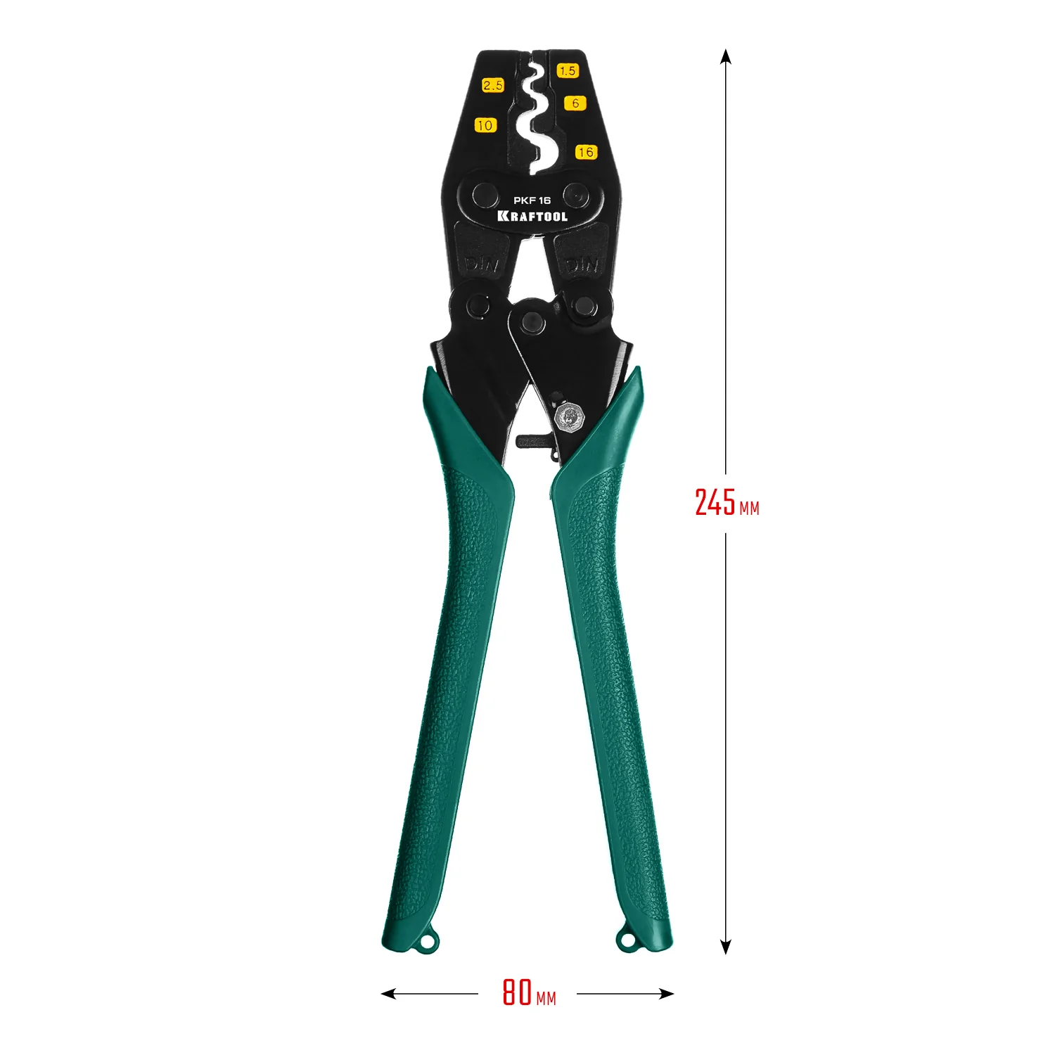 Пресс-клещи усиленные KRAFTOOL 1.5 - 16 мм2, для медных наконечников и гильз (45466)