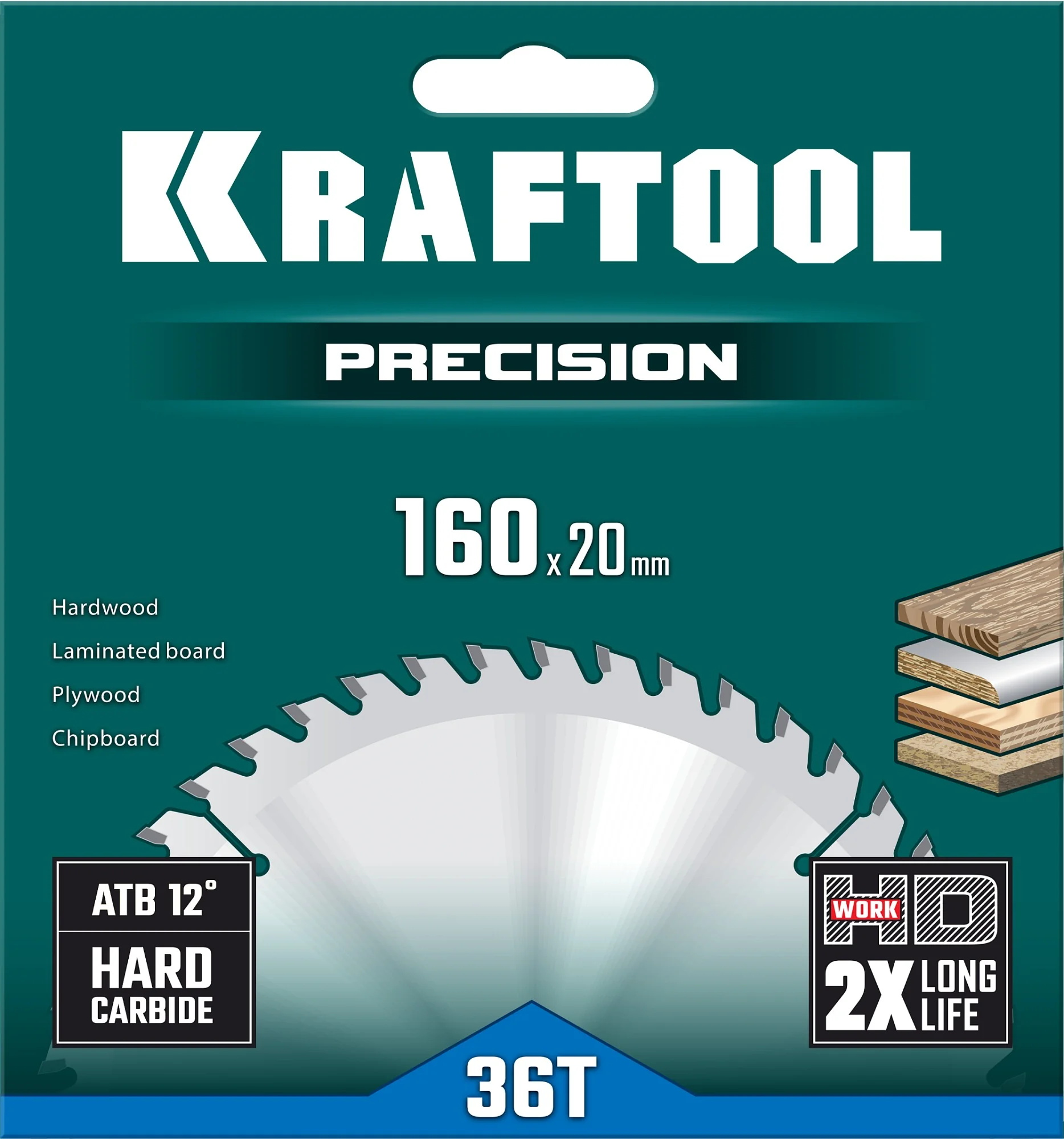 Пильный диск по дереву KRAFTOOL 36952-160-20 Precision, 160 х 20 мм, 36Т