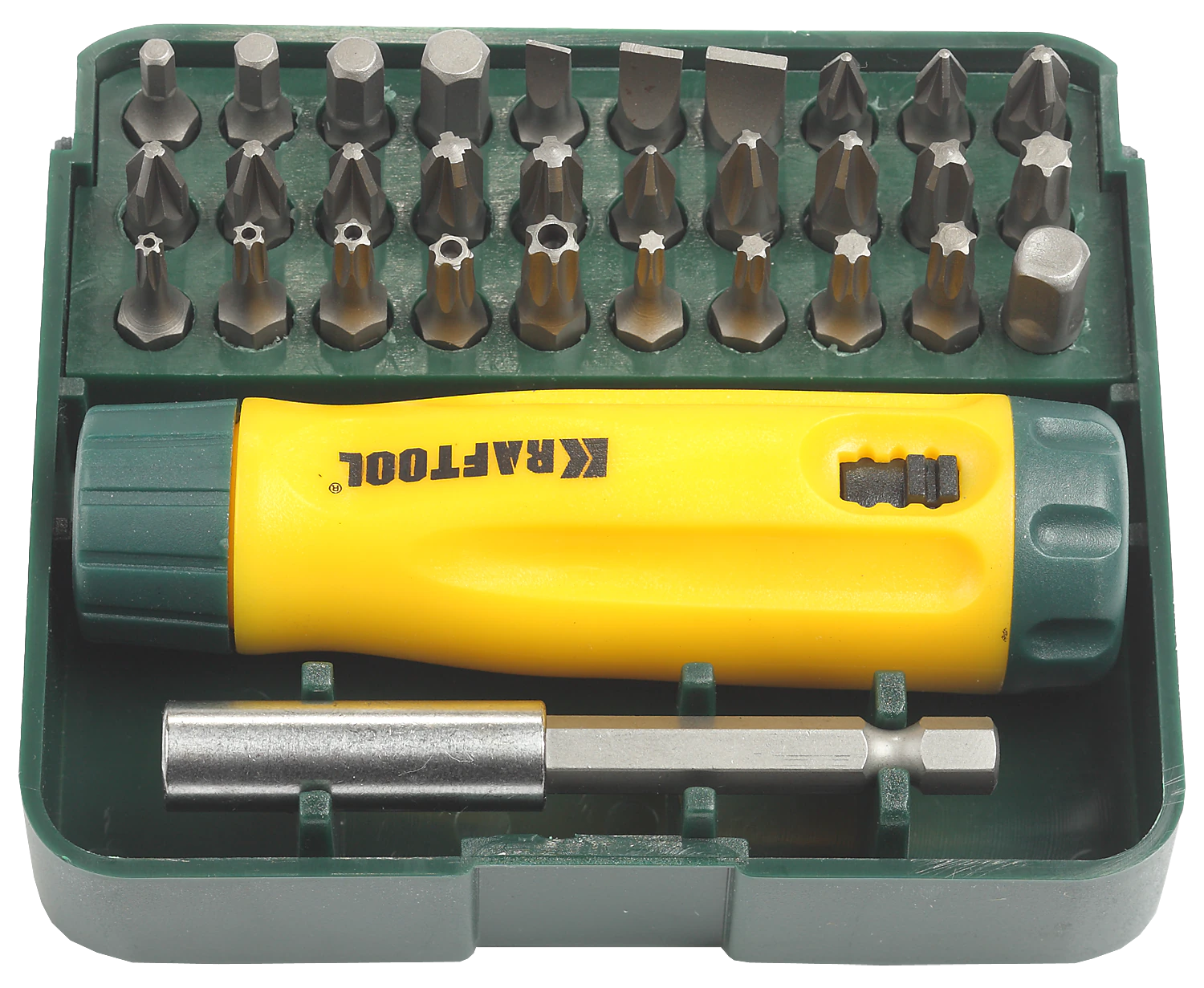 Реверсивная отвертка KRAFTOOL Kompakt-32, 32 предм., с насадками (26142-H32)