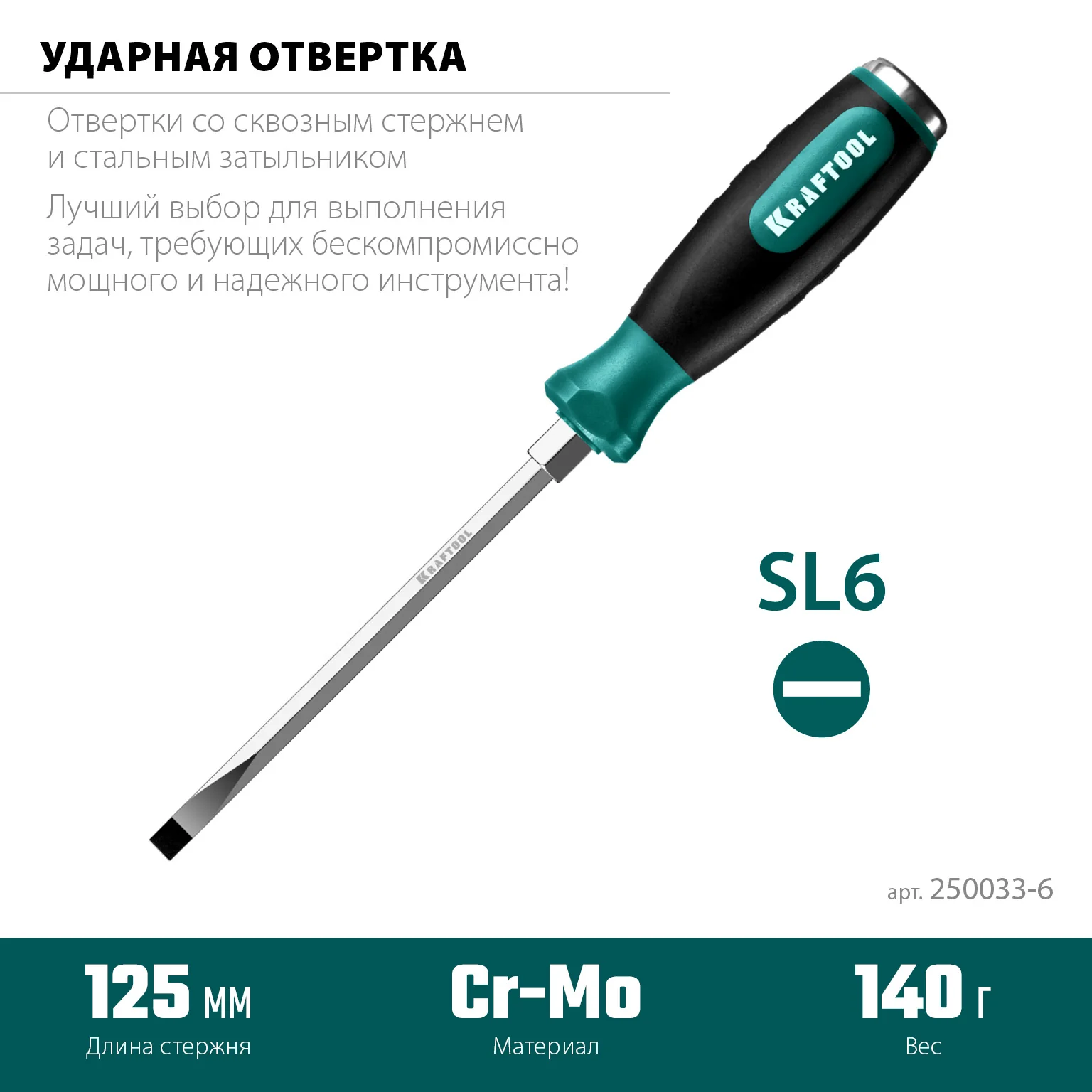 Ударная отвертка KRAFTOOL Impact SL 6 (250033-6)