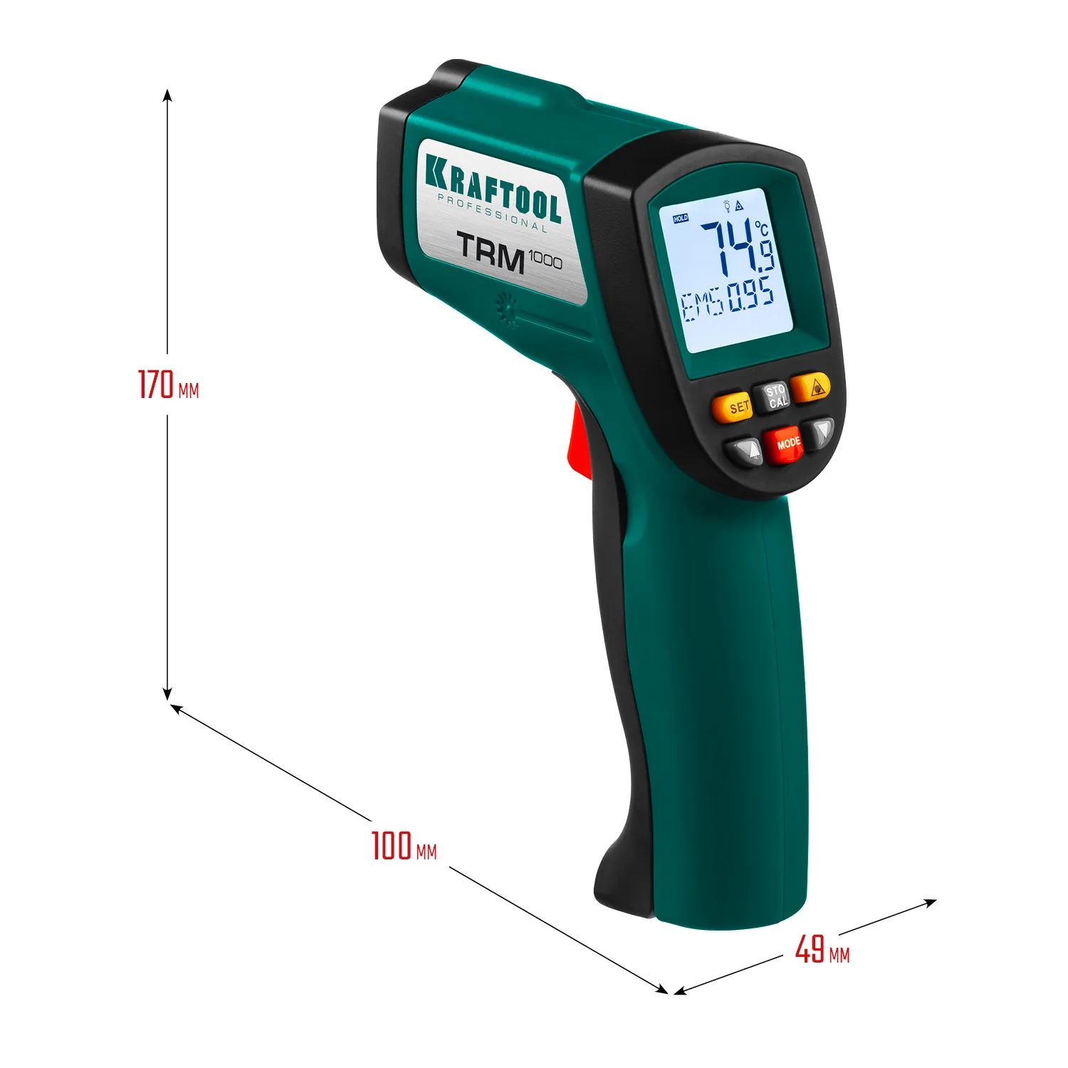 Пирометр инфракрасный KRAFTOOL -50° +950°С (45703-950)