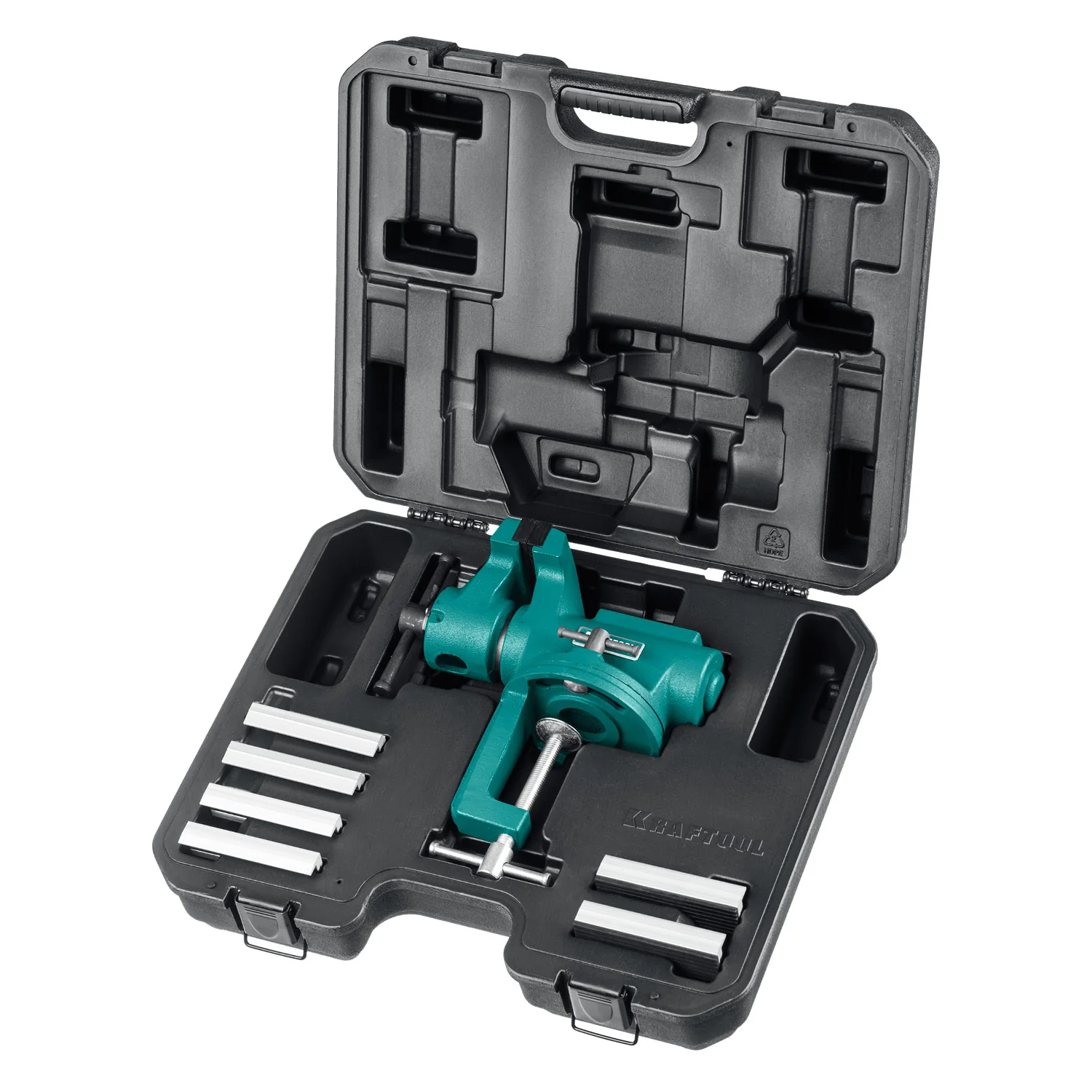 Универсальные мобильные тиски KRAFTOOL EXPERT, 100 мм, в кейсе (32710-100)