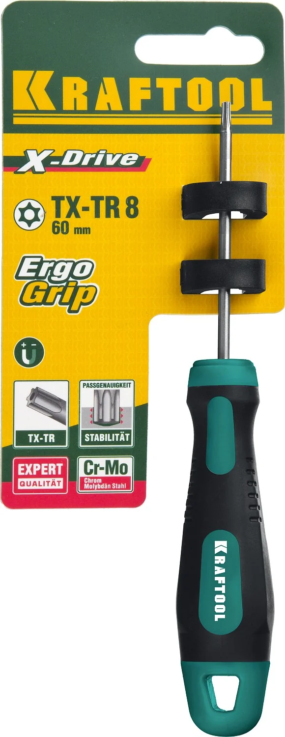 Отвертка KRAFTOOL Х-Drive, TX HOLE8 x 60 (250077-8-060)