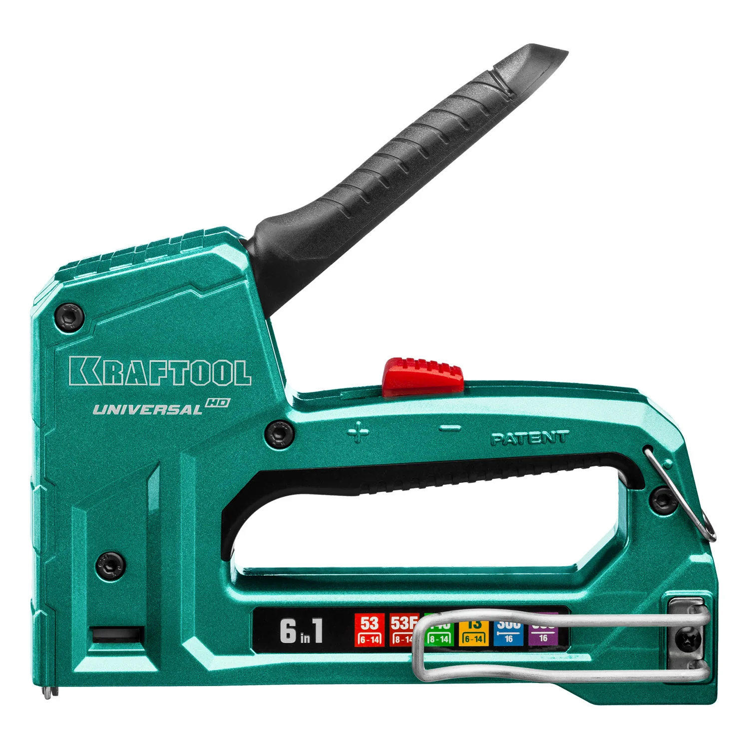 Степлер KRAFTOOL Universal-HD, 6-в-1: 53 (A/10/JT21) 23GA (6 - 14 мм)/140 (G/11/57) 20GA (8 - 14 мм)/13/53F/300/500, 