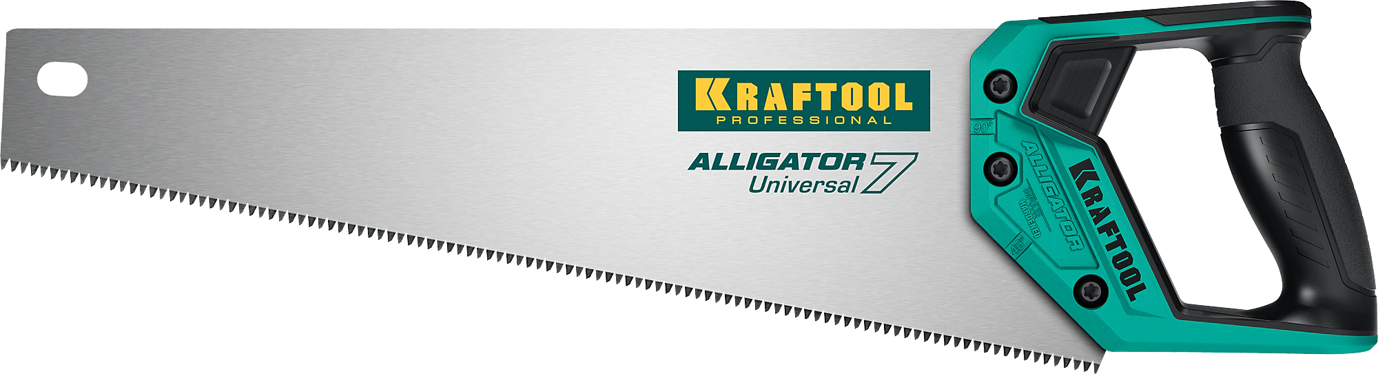 Ножовка универсальная KRAFTOOL 550 мм, 7 TPI, 3D зуб (15004-55)