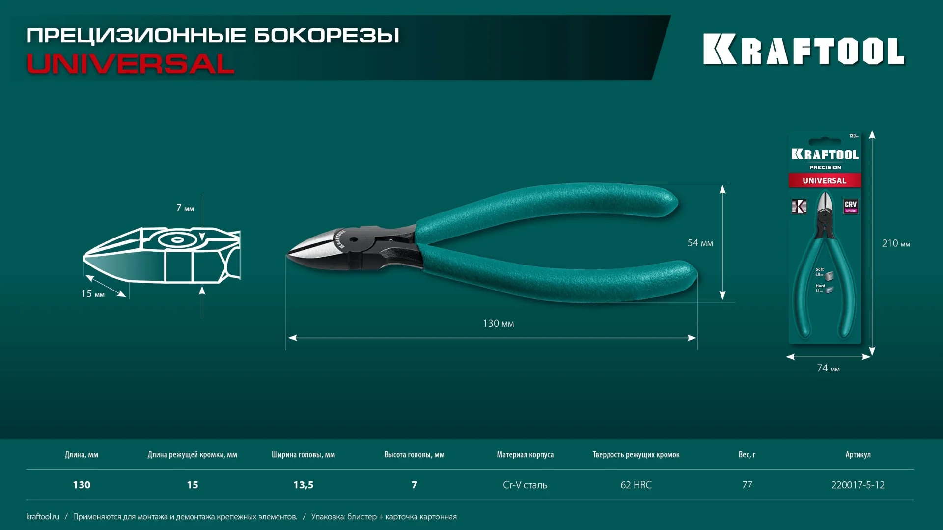Прецизионные бокорезы KRAFTOOL Kraft Mini, 130 мм (220017-5-12)