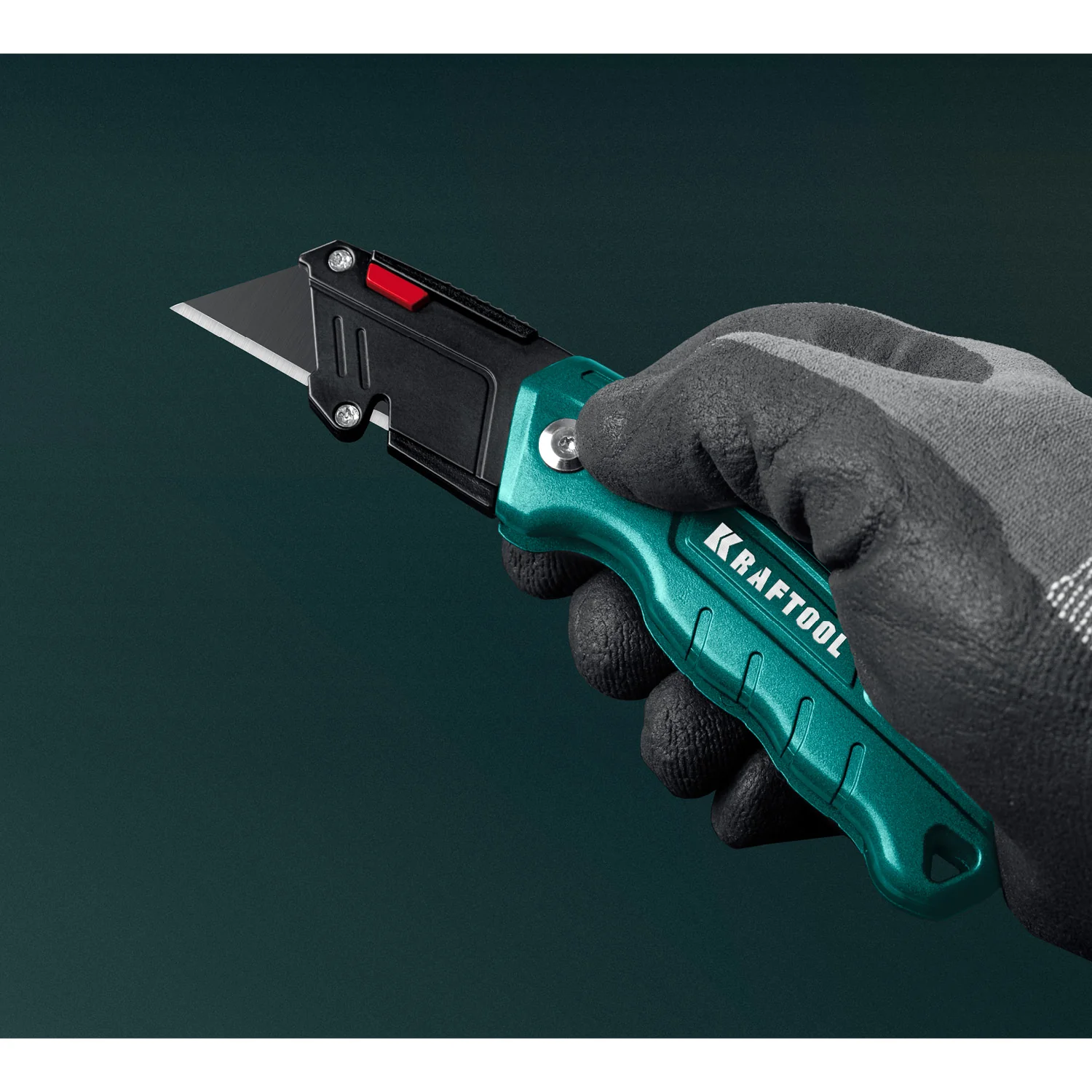 Нож складной компактный KRAFTOOL с трапециевидным лезвием, тип А24 (09242)