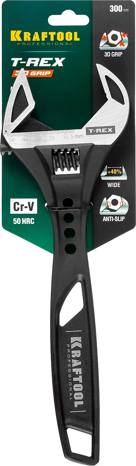 Силовой разводной ключ KRAFTOOL T-REX, 300/53 мм (27254-30)