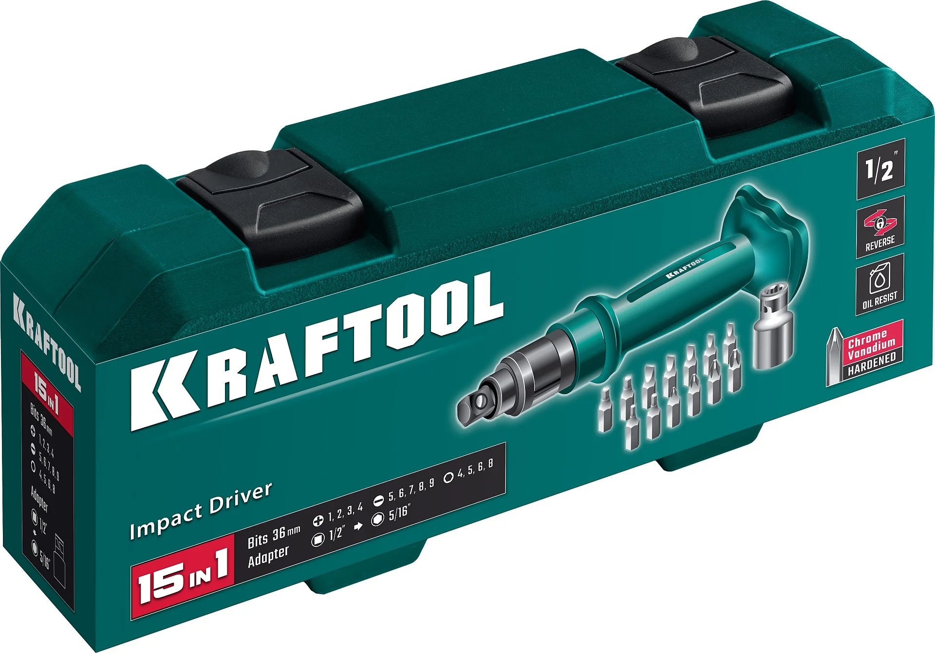 Ударно-поворотная отвертка KRAFTOOL ID-15, 15 предм. (25550-Н10)