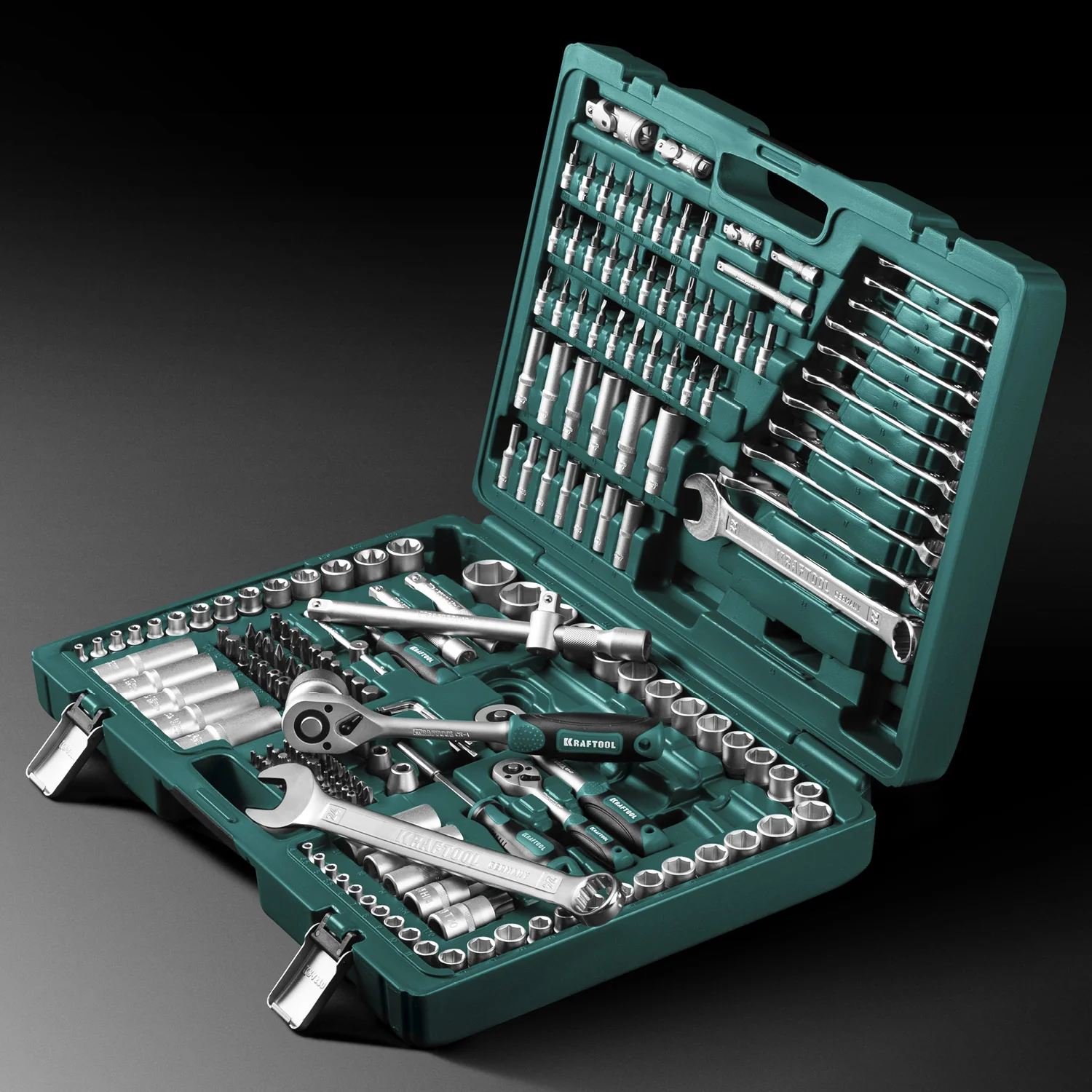 Универсальный набор инструмента KRAFTOOL X Drive, 216 предм., (1/2″+3/8″+1/4″) (27888-H216)