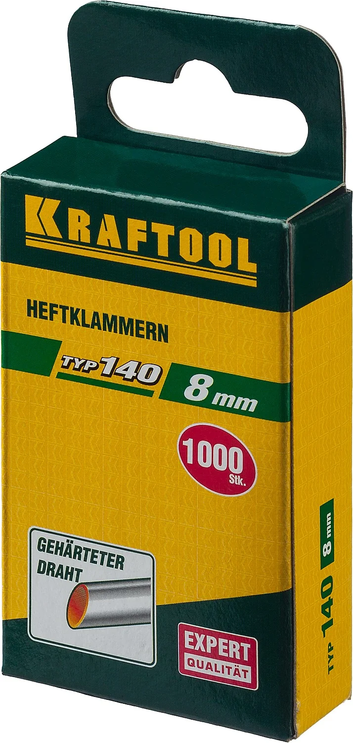 Скобы KRAFTOOL тип 140 (G/11/57), 8 мм, калибр 20GA, 1000 шт (31680-08)