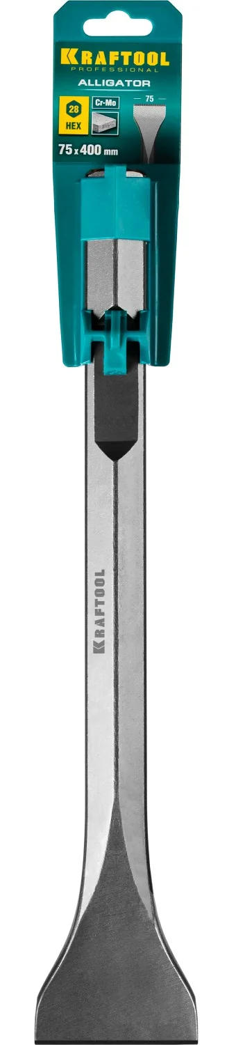 Лопаточное зубило KRAFTOOL 29341-75-400 ALLIGATOR, 75 x 400 мм, HEX 28