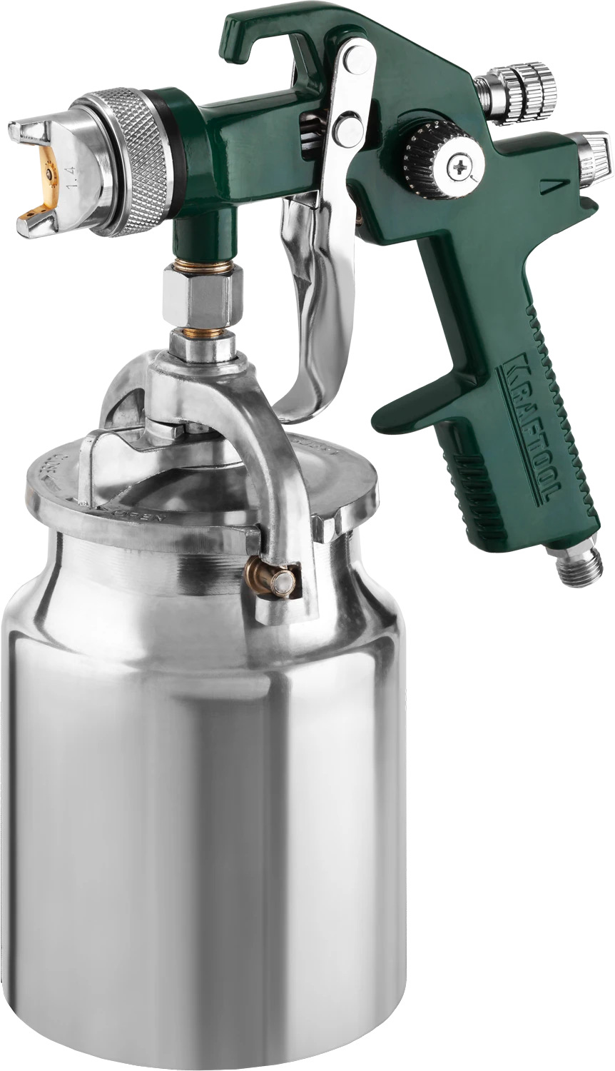 Пневматический краскопульт KRAFTOOL 06520-1.4 AirKraft, HVLP, 1.4мм, с нижним бачком