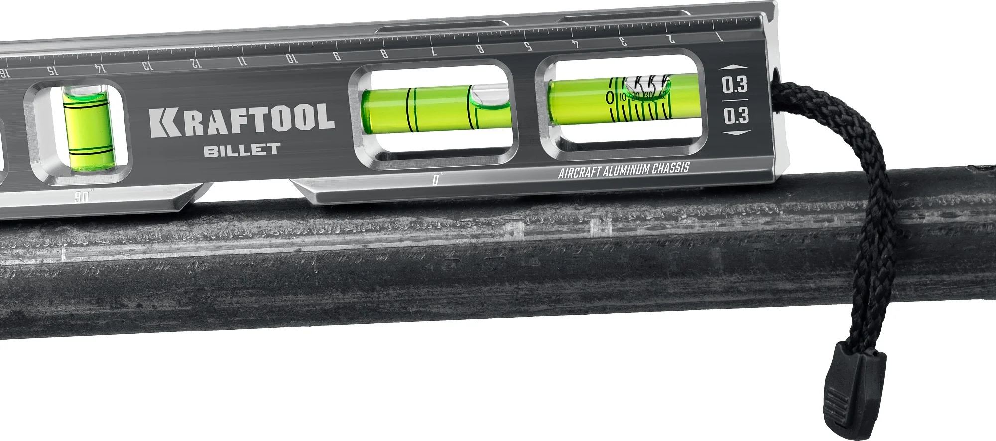 Уровень брусковый магнитный KRAFTOOL 200 мм, 8 в 1, точность 0.3 мм/м, 4 глазка (34790)