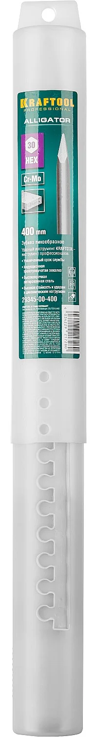 Пикообразное зубило KRAFTOOL 29345-00-400 ALLIGATOR, 400 мм, HEX 30