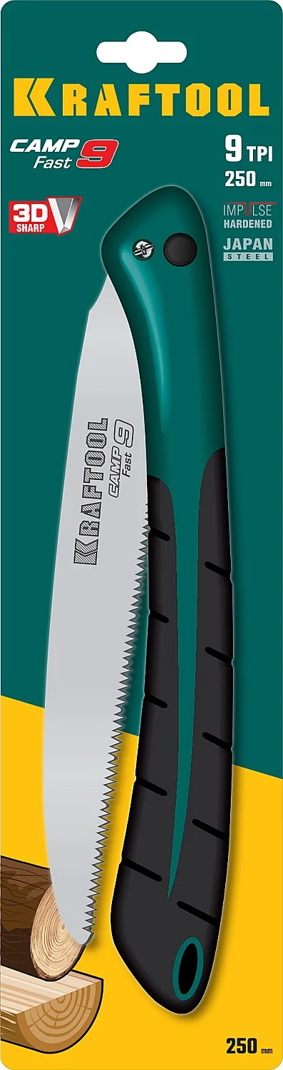 Ножовка KRAFTOOL 250 мм, для быстрого реза сырой древесины (15218)