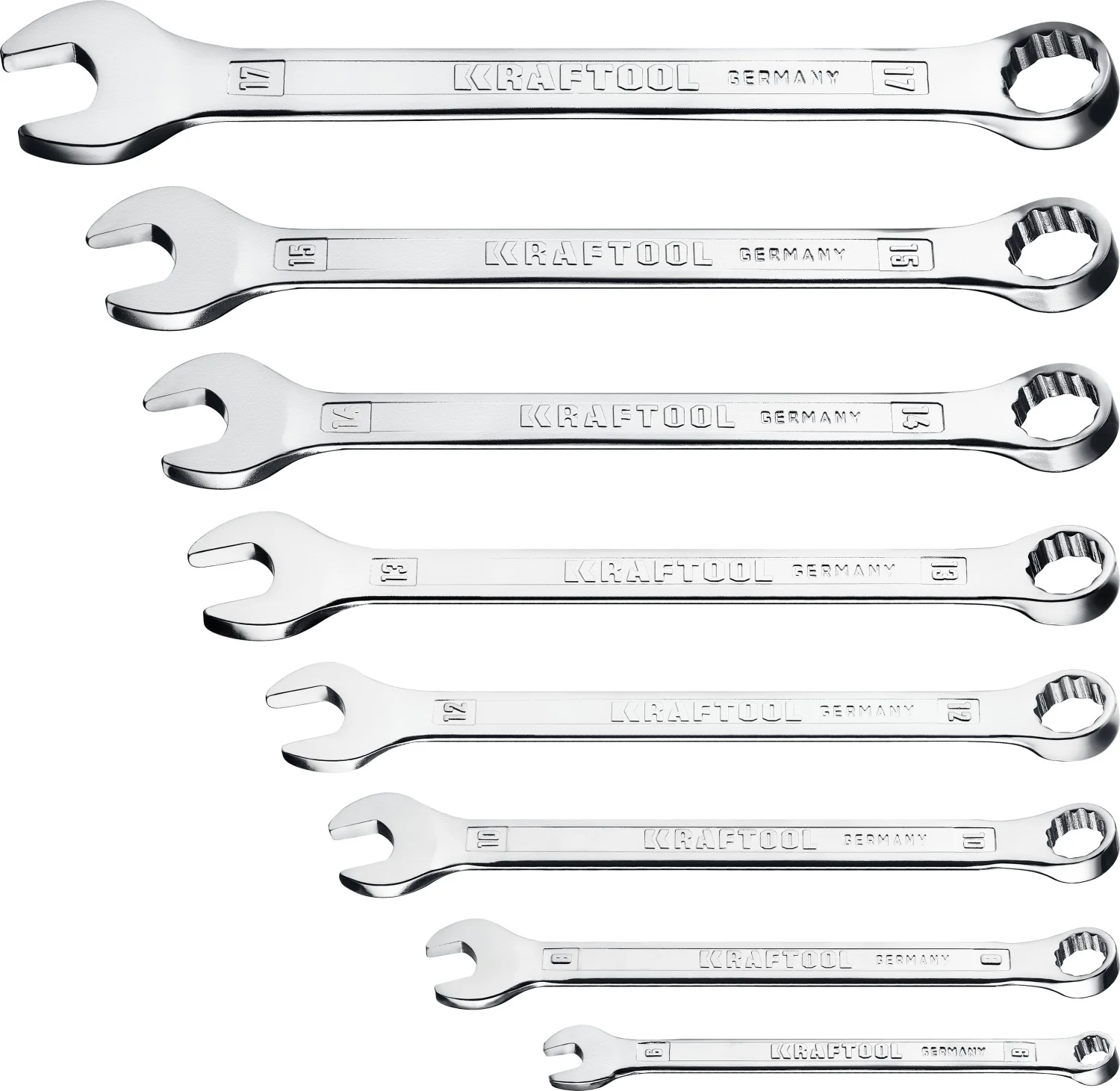 Набор комбинированных гаечных ключей KRAFTOOL 8 шт, 6 - 17 мм (27079-H8C)
