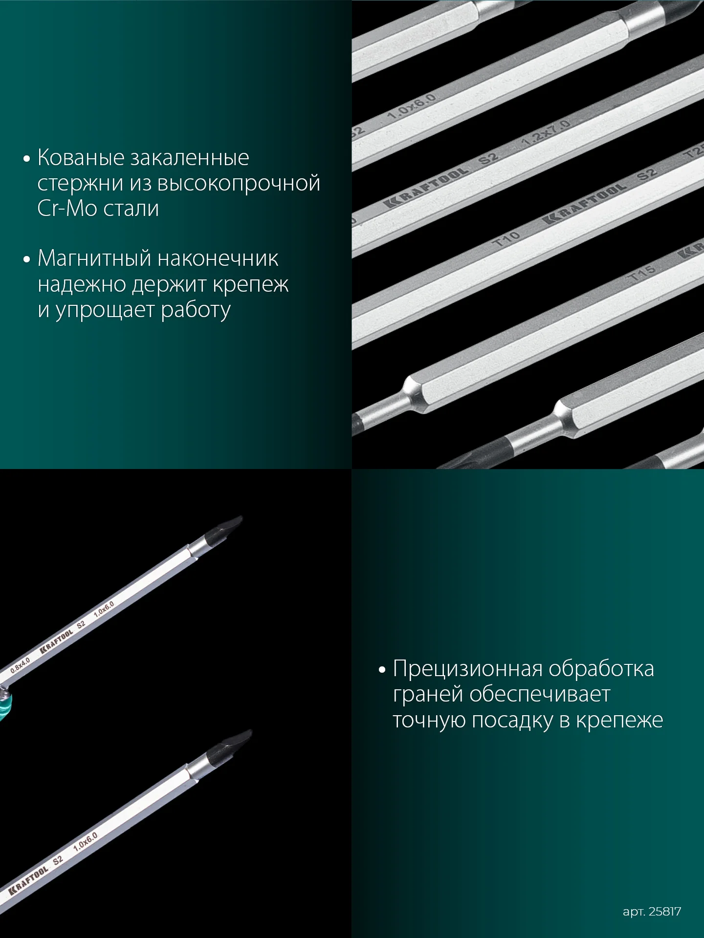 Набор: отвертка с переставными стержнями KRAFTOOL Double 20, 20 шт (25817)