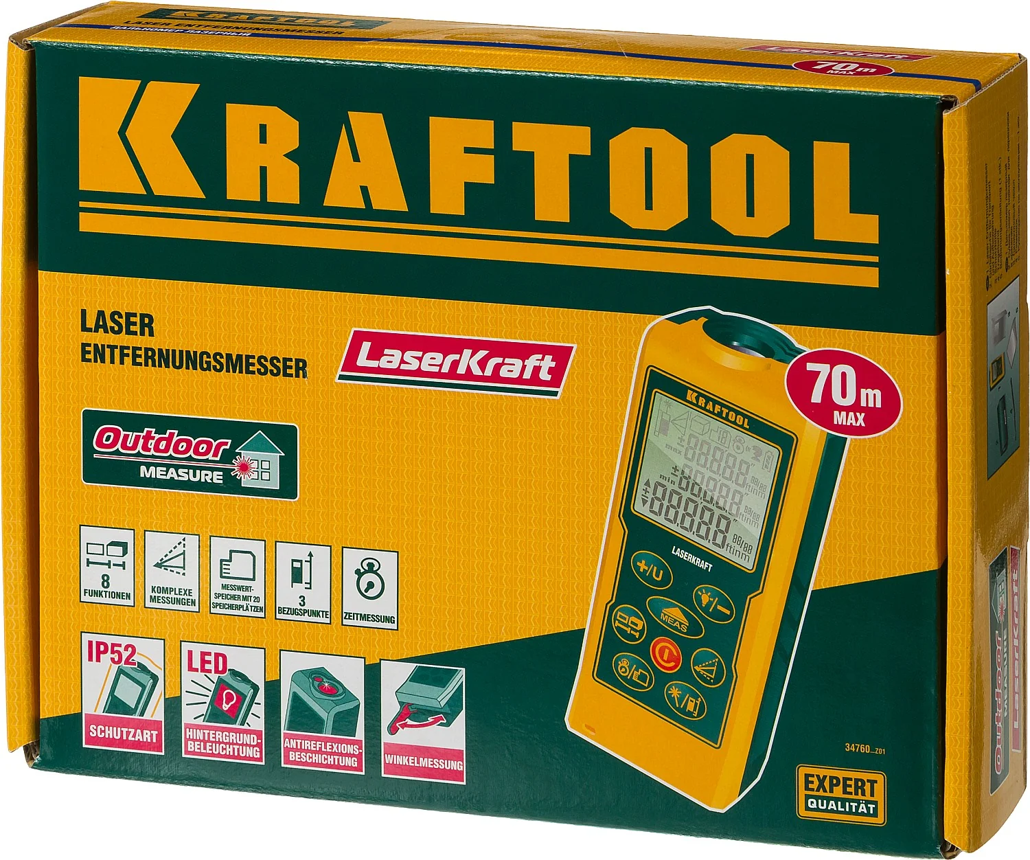 Дальномер лазерный KRAFTOOL 5 см - 70 м (34760)