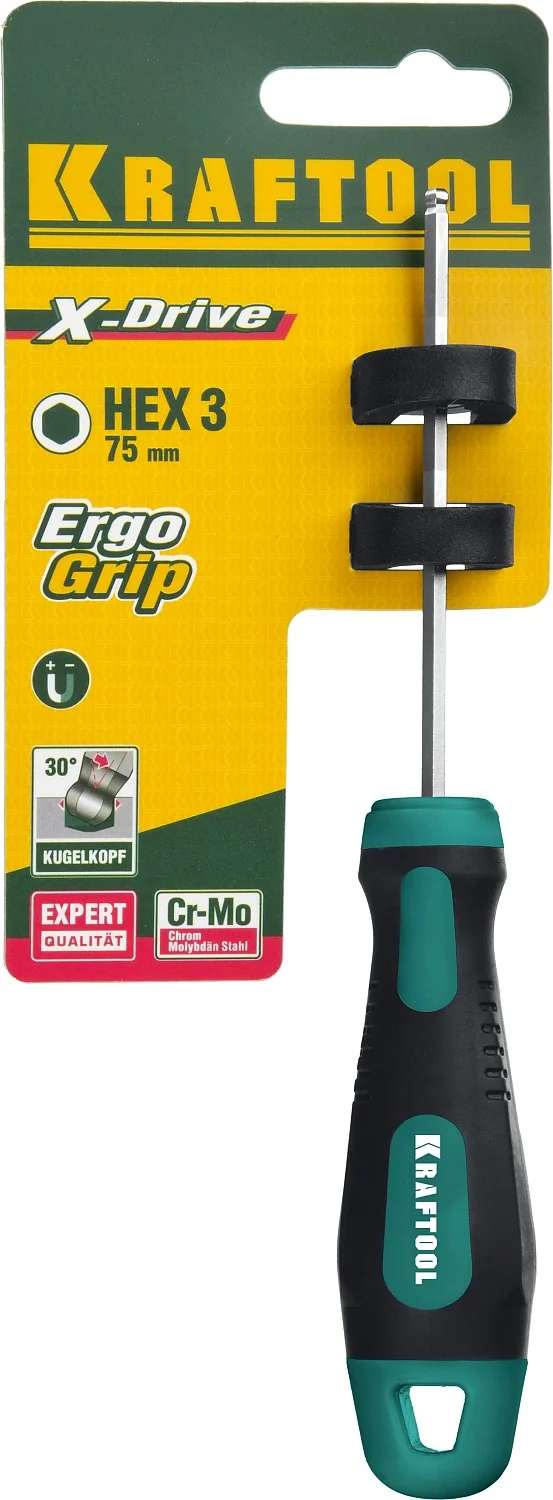 Отвертка KRAFTOOL Х-Drive, Hex3 x 75 (250075-3-075)