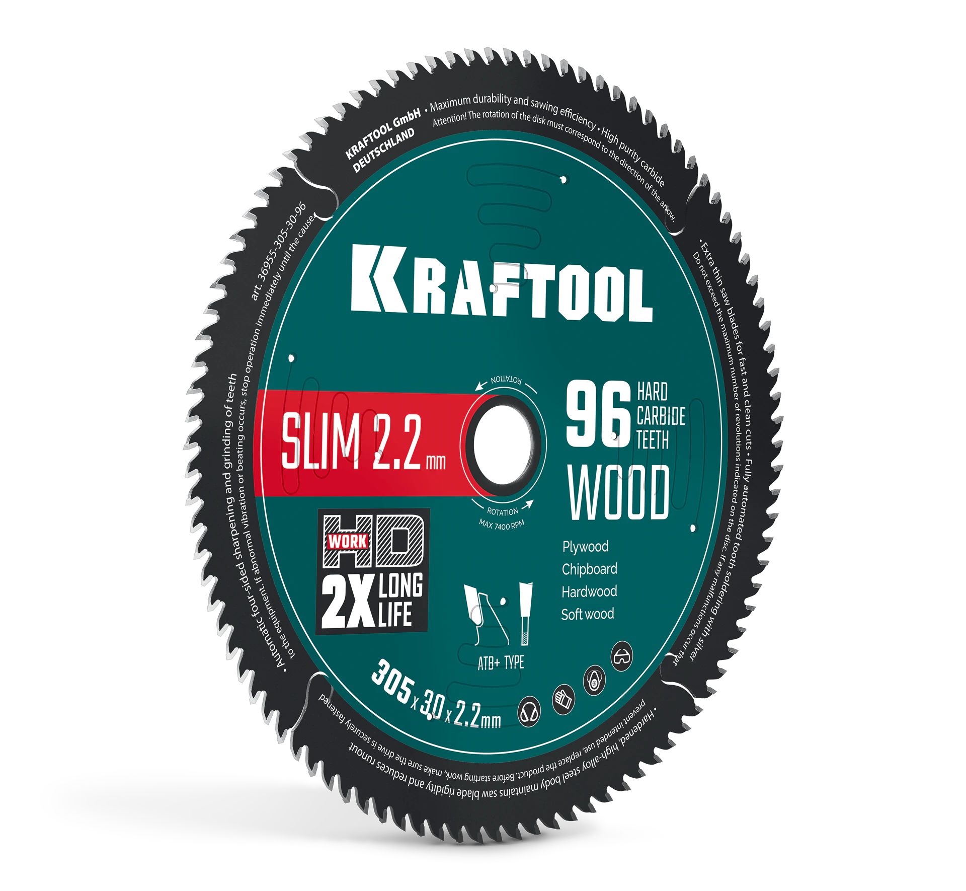 Диск пильный по дереву KRAFTOOL 36955-165-20-48 Slim wood cut 165 х 20 x 1.6 мм, 48Т