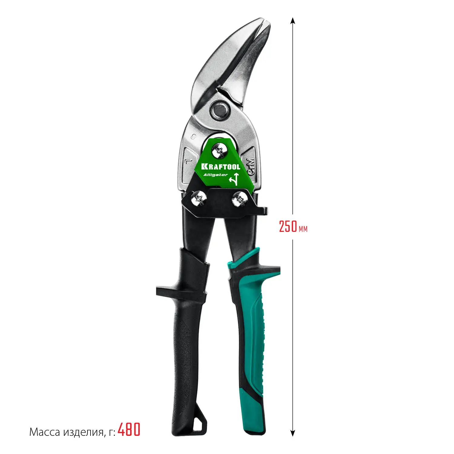 Левые усиленные ножницы по металлу с выносом KRAFTOOL Alligator, 250 мм (2328-OL)