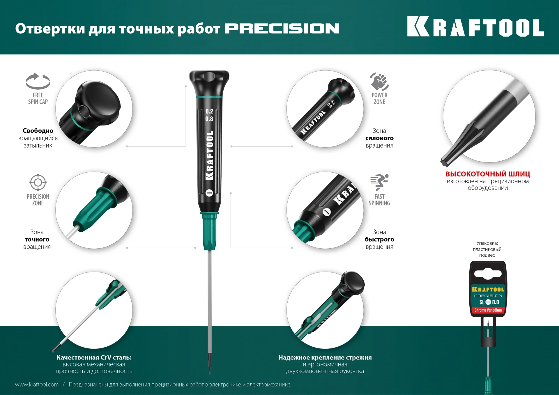 Отвертка для точных работ KRAFTOOL Precision TX8 (25684-08)