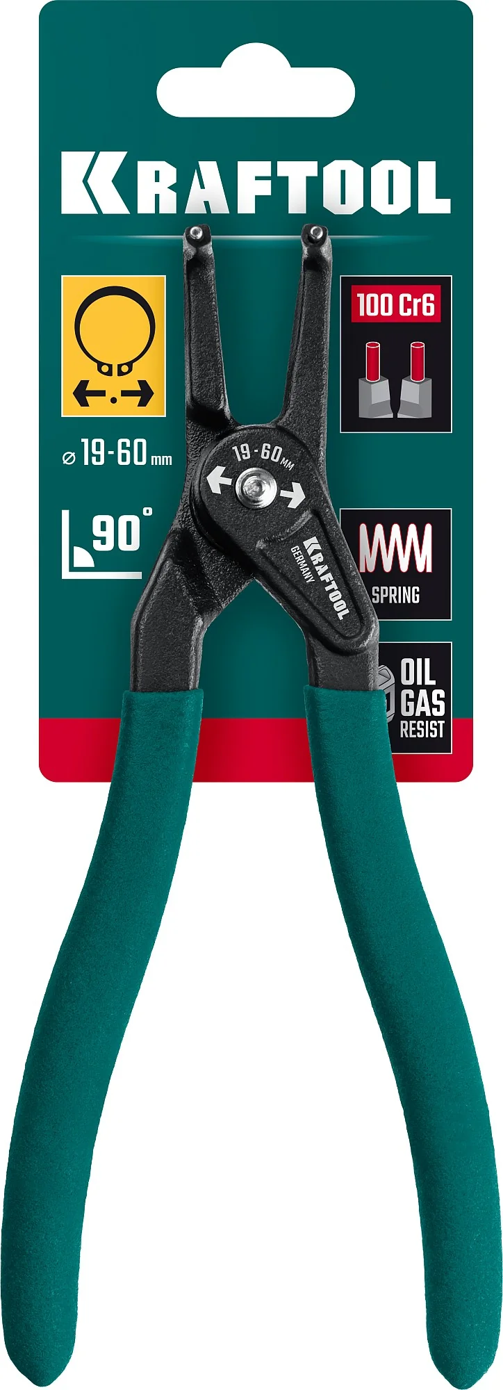 Съемник стопорных колец KRAFTOOL 180 мм, изогнутые губки, внешний (22812-4)