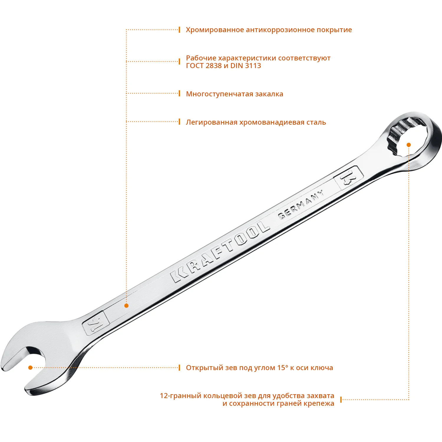 Комбинированный гаечный ключ KRAFTOOL 14 мм (27079-14)